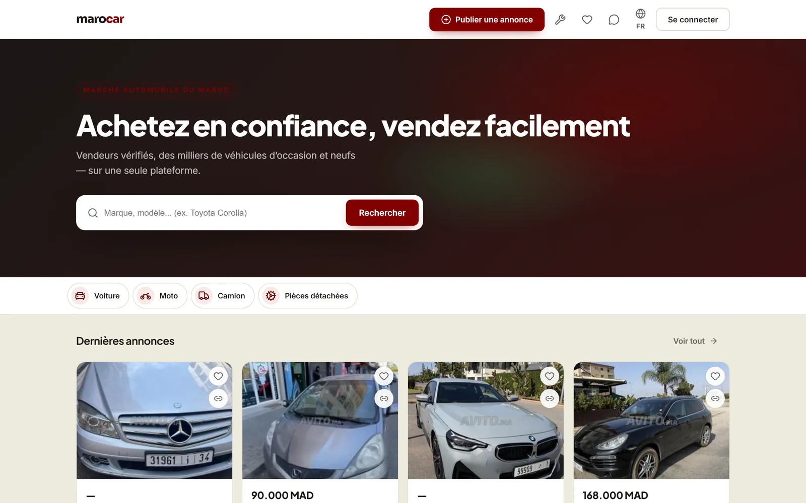 MaroCar — Fas Araç Pazaryeri ekran görüntüsü